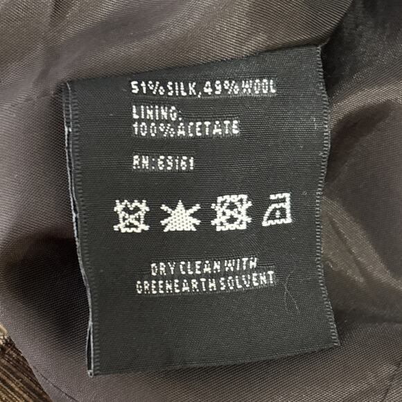 Carlisle Silk Wool Dressy Jacket Size 12 Luxury Textured Brown Mandarin Collar - Picture 5 of 9